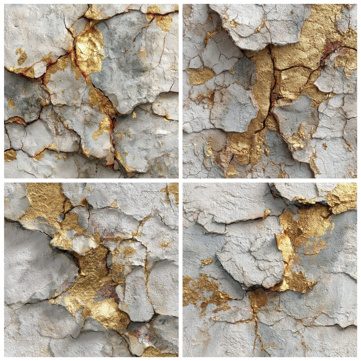 Gold Leaf Crack Plaster Fade Digital Paper Pack (DDD001888)