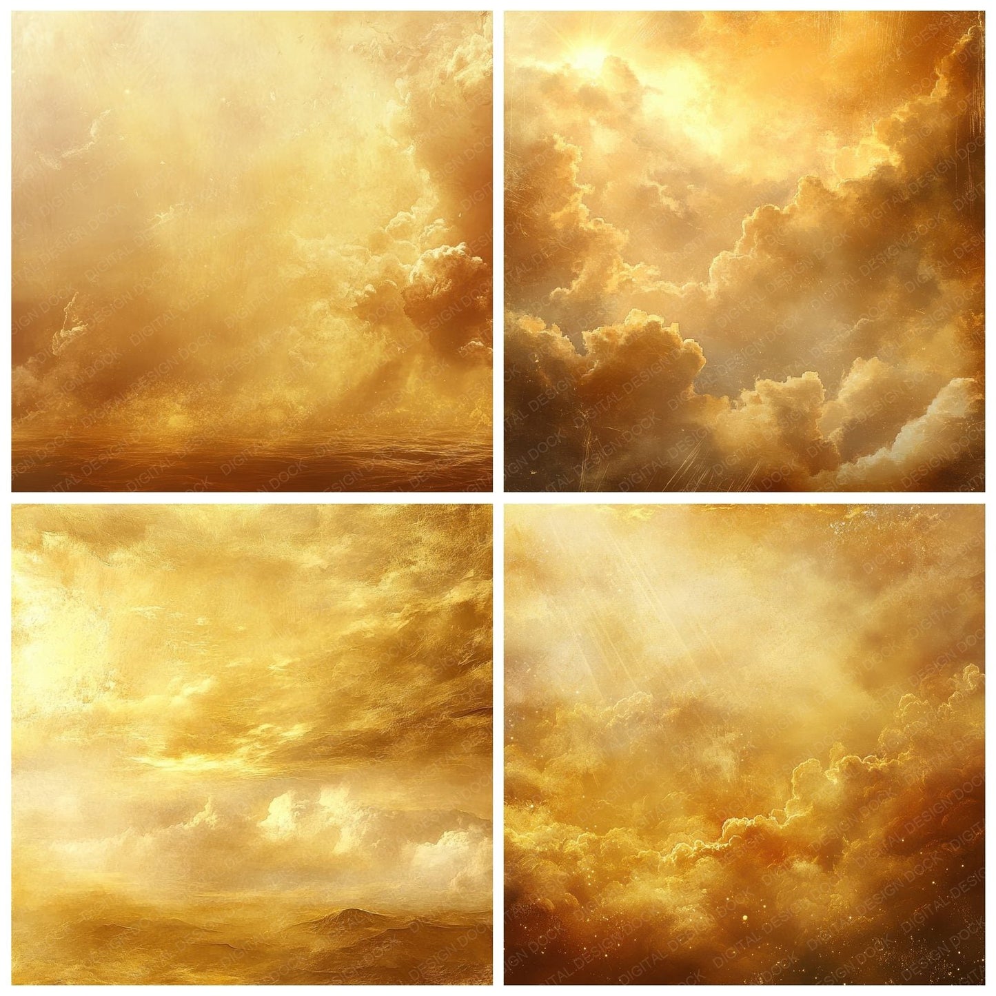 Golden Beam Cloud Digital Paper Pack (DDD001893)
