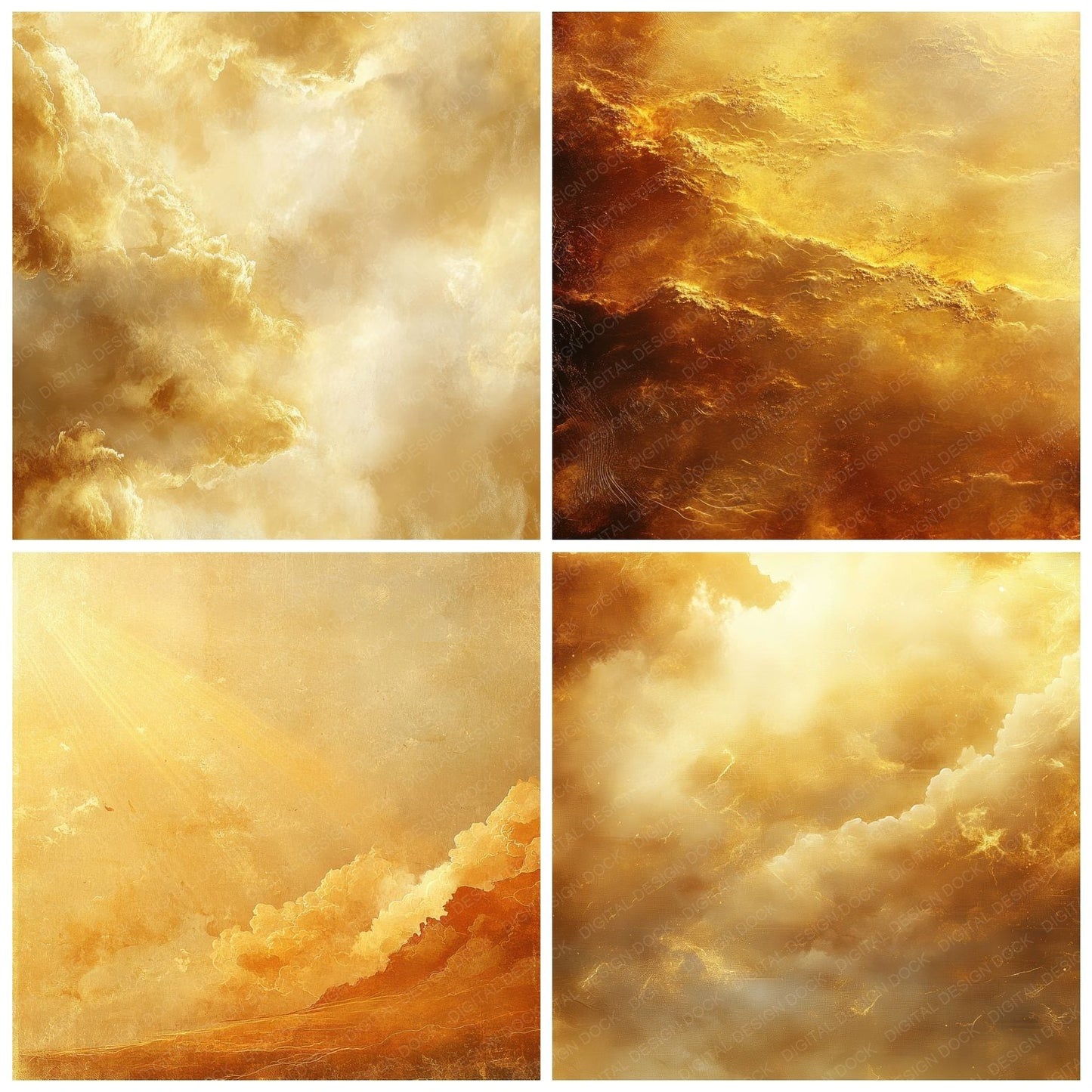 Golden Beam Cloud Digital Paper Pack (DDD001893)