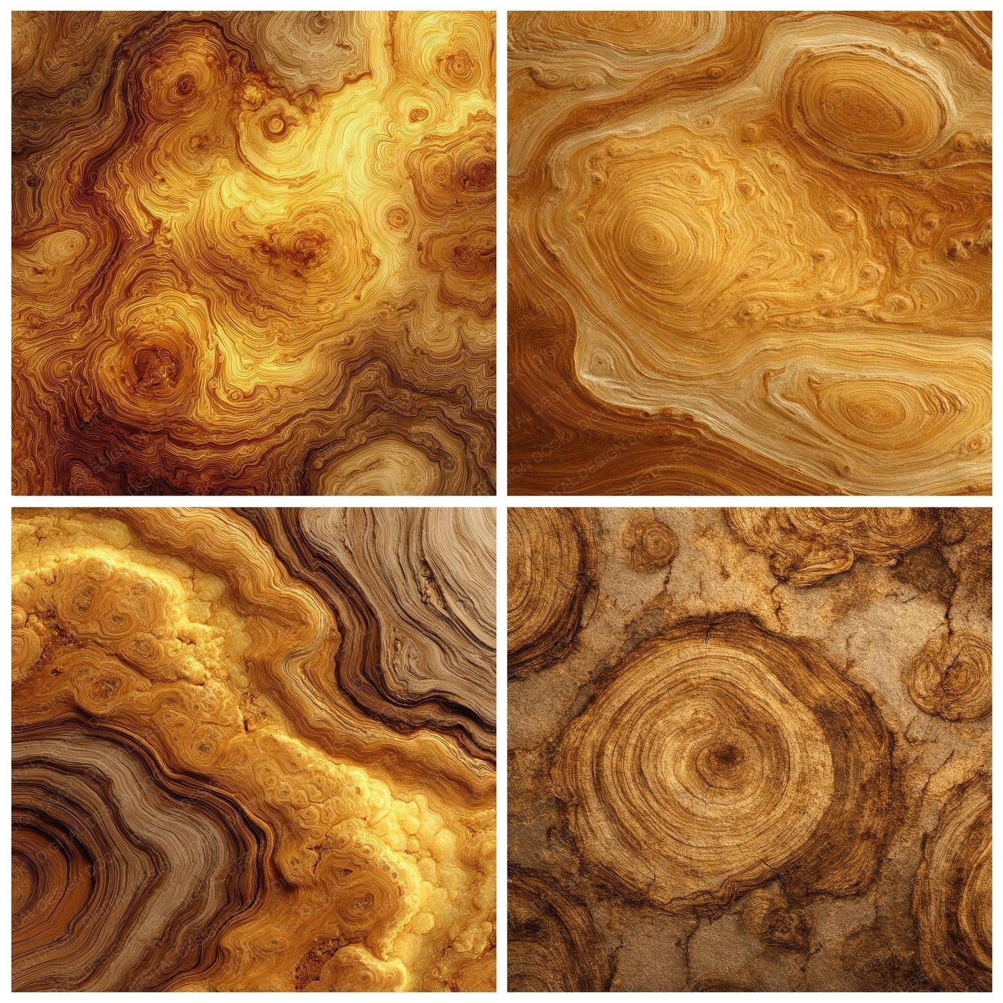 Golden Burl Knot Swirl Digital Paper Pack (DDD001894)