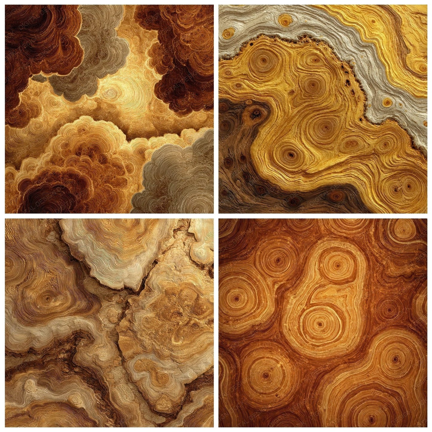 Golden Burl Knot Swirl Digital Paper Pack (DDD001894)