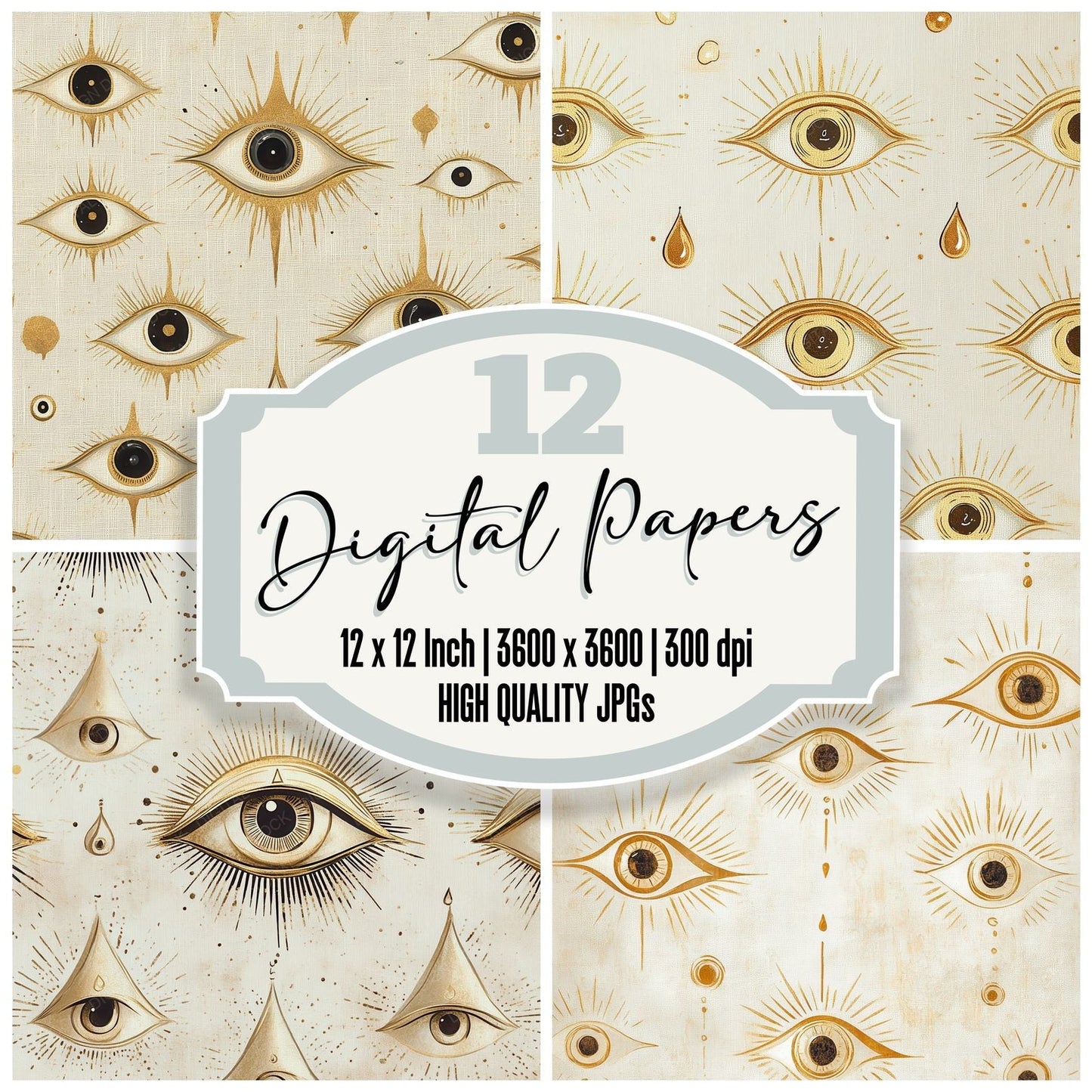 Golden Eye Drop Digital Paper Pack (DDD001896)