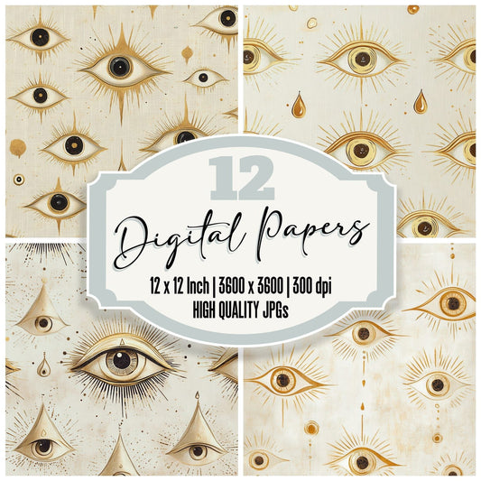 Golden Eye Drop Digital Paper Pack (DDD001896)