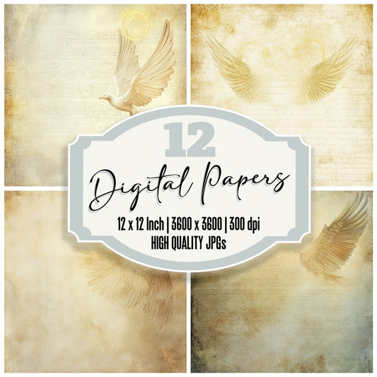 Golden Halo Wing Digital Paper Pack (DDD001897)