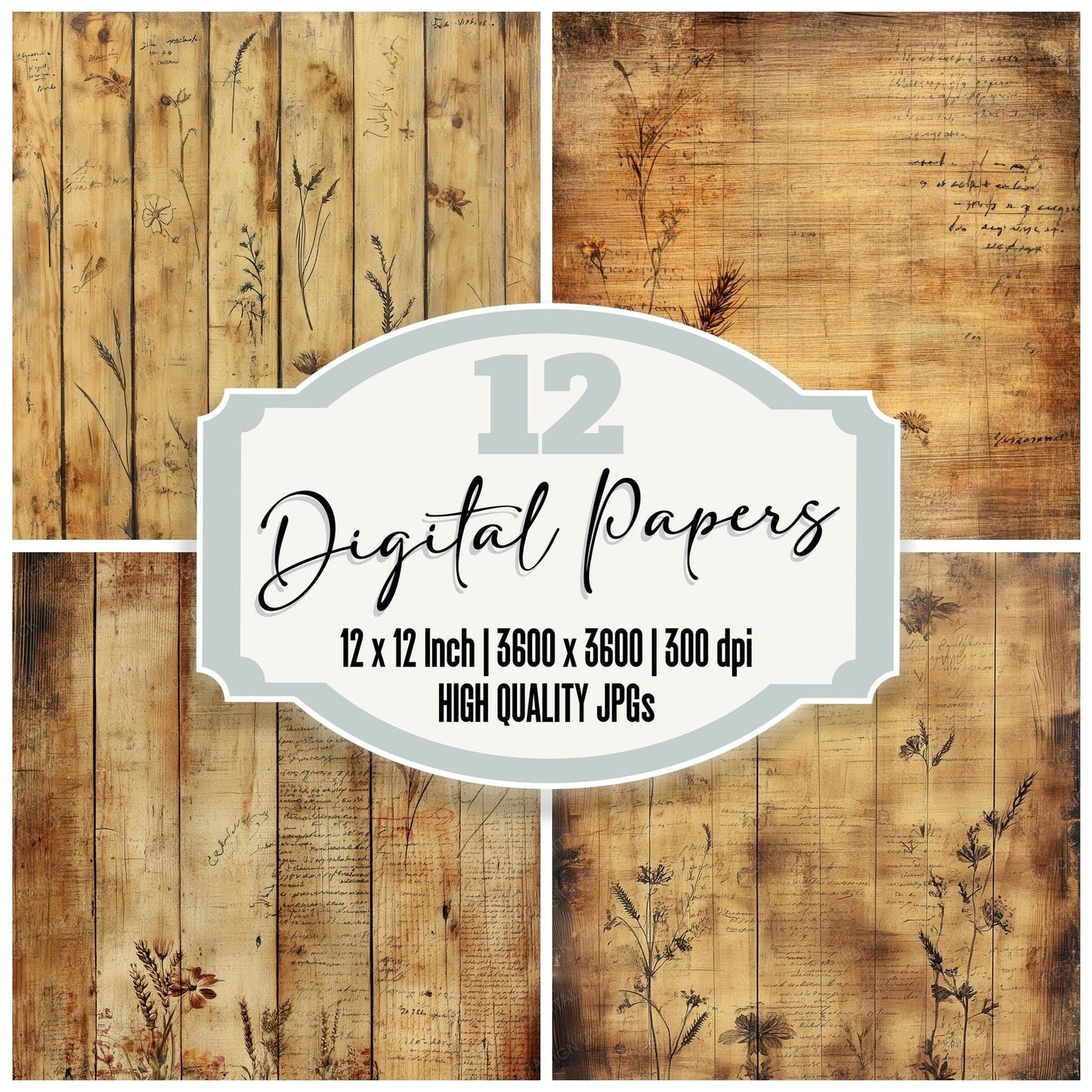 Golden Harvest Wood Digital Paper Pack (DDD001898)