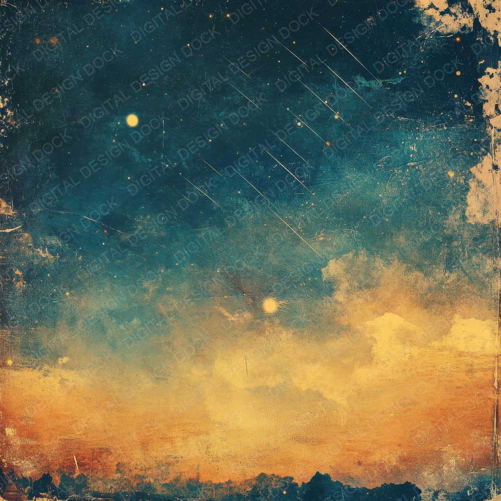 Golden Shooting Stars Digital Paper Pack (DDD001902)