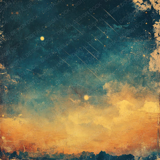 Golden Shooting Stars Digital Paper Pack (DDD001902)