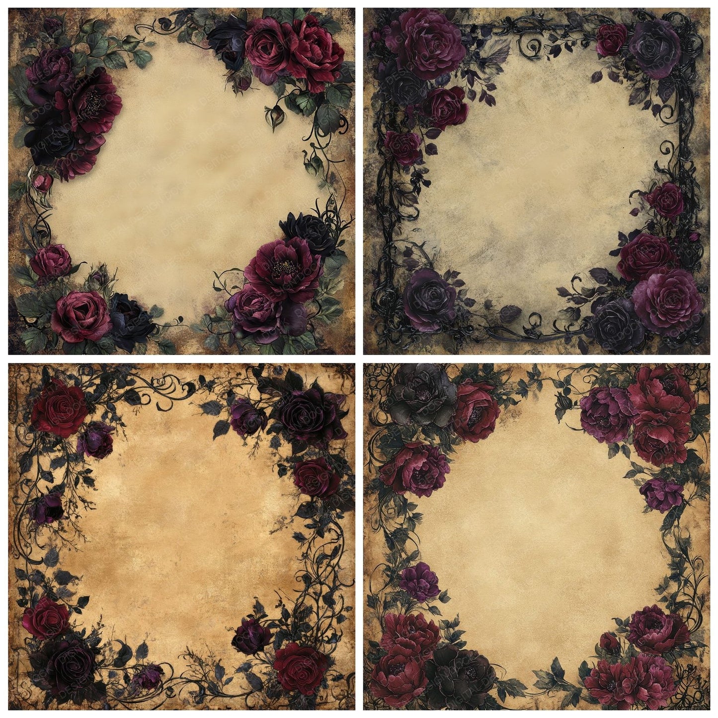 Gothic Bloom Digital Paper Pack (DDD001908)