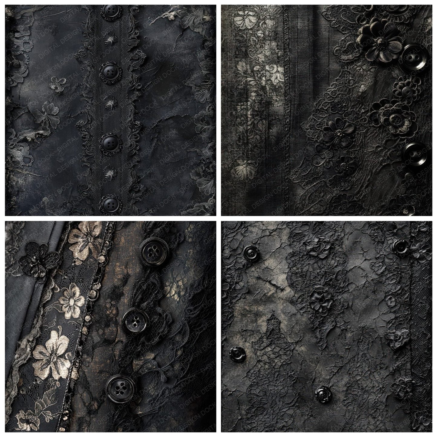 Gothic Brocade Victorian Lace Background Digital Paper Pack (DDD001909)