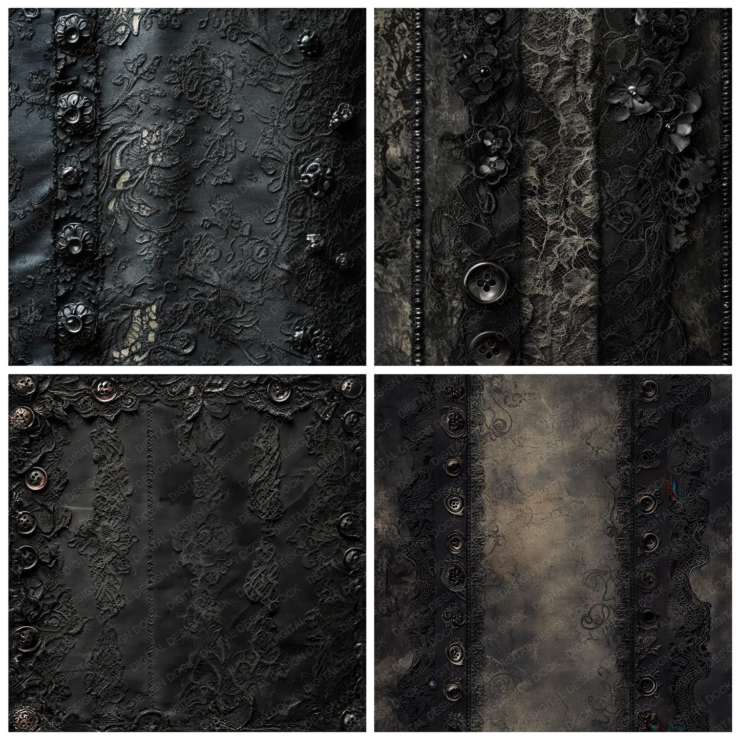 Gothic Brocade Victorian Lace Background Digital Paper Pack (DDD001909)
