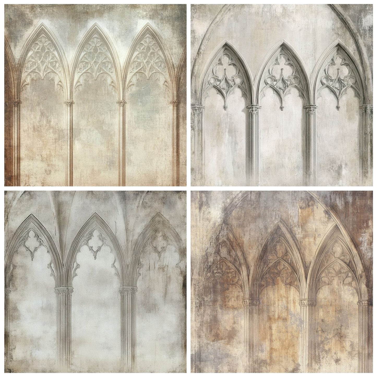 Gothic Cathedral Stencils Background Digital Paper Pack (DDD001910)