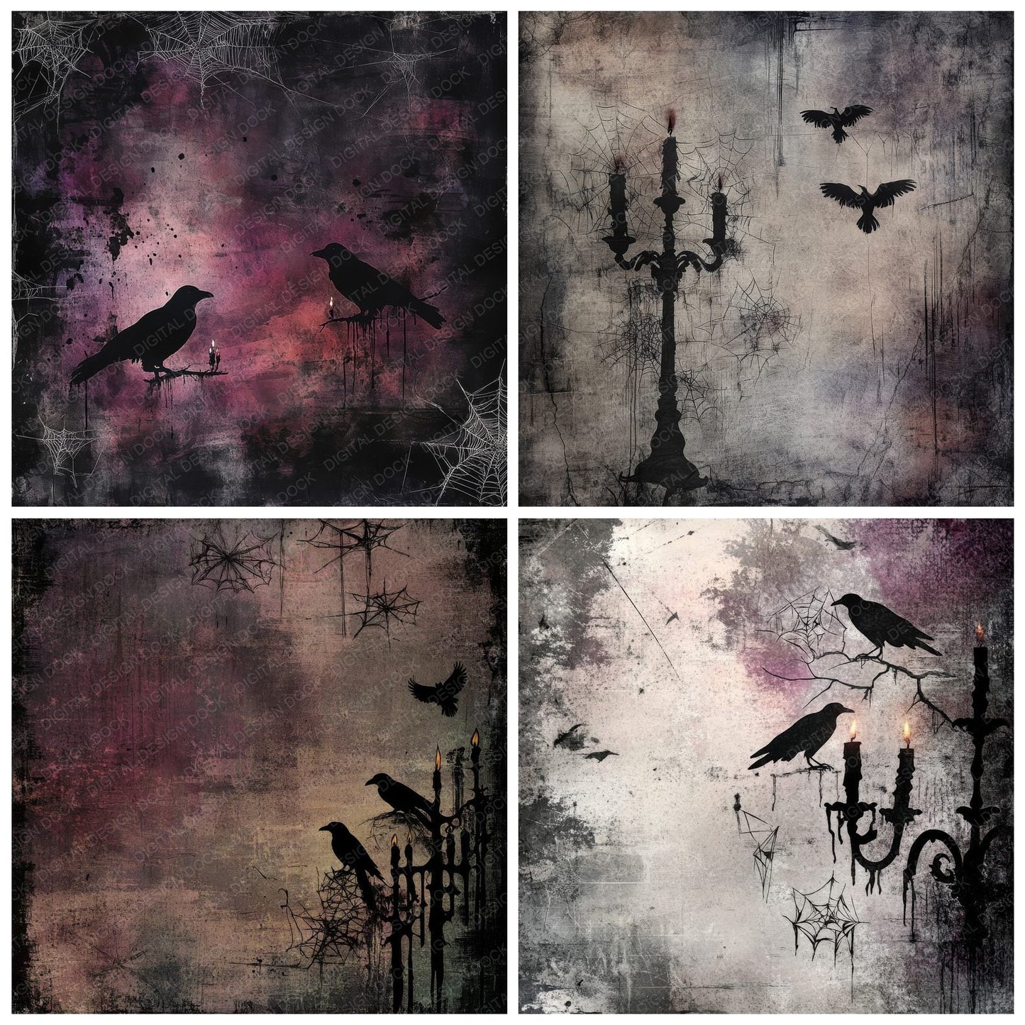 Gothic Ravens Digital Paper Pack (DDD001916)