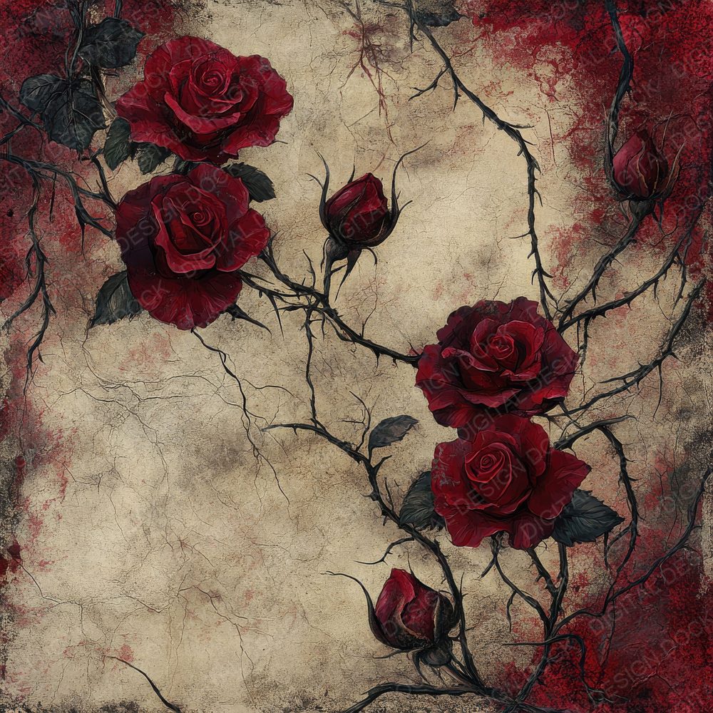 Gothic Roses Digital Paper Pack (DDD001918)