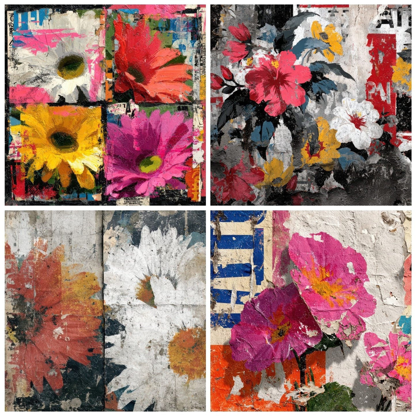 Graffiti Paste Spray Bloom Digital Paper Pack (DDD001926)