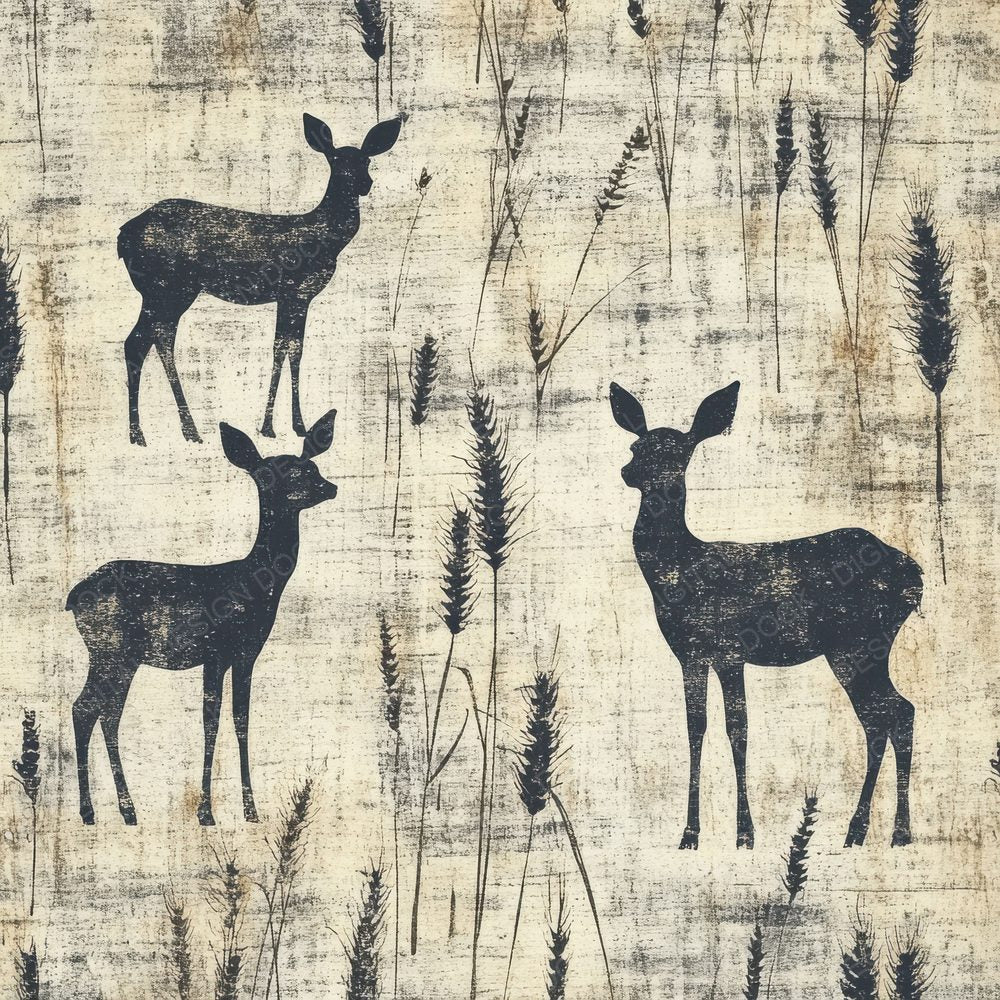 Gray Deer Wheat Digital Paper Pack (DDD001938)