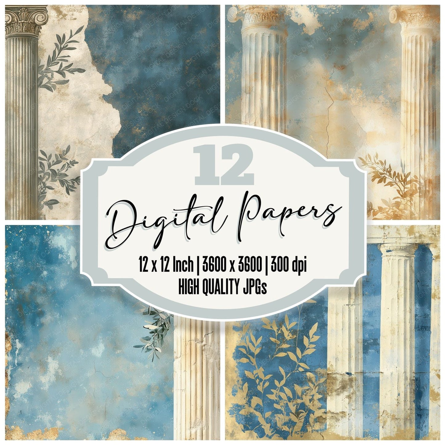 Greece Marble Digital Paper Pack (DDD001941)