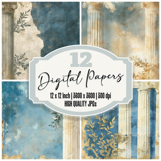 Greece Marble Digital Paper Pack (DDD001941)
