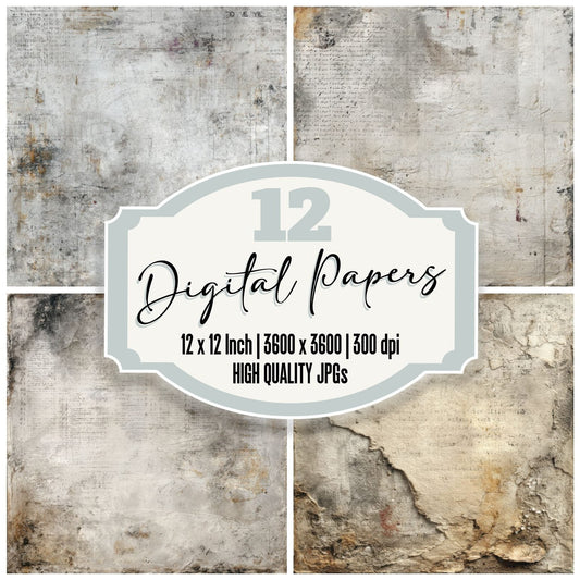 Grey Number Fold Digital Paper Pack (DDD001948)
