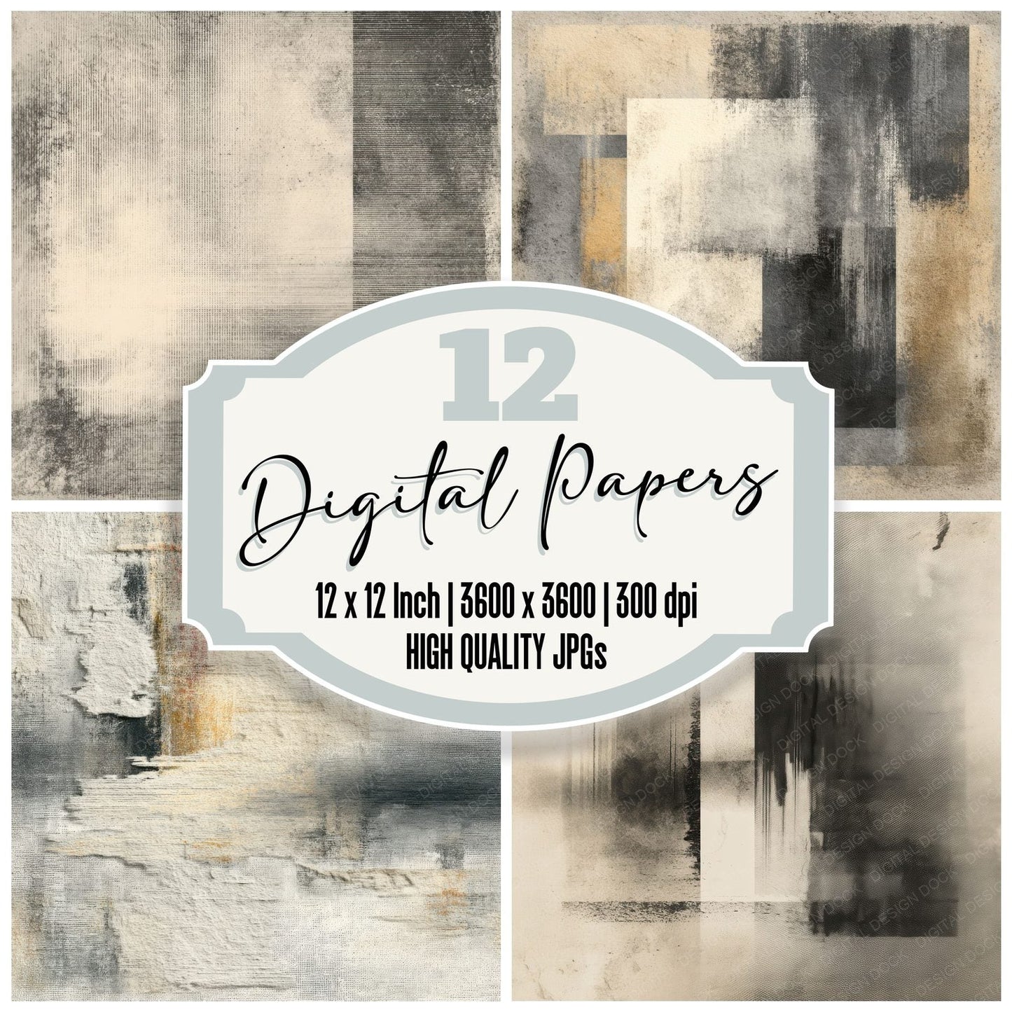 Grey Stripe Grain Digital Paper Pack (DDD001951)