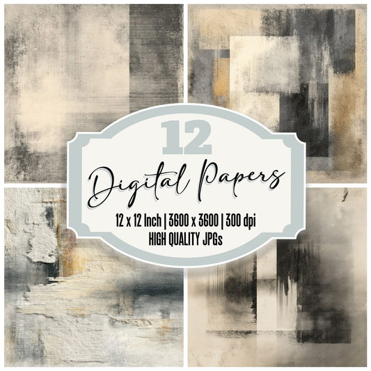 Grey Stripe Grain Digital Paper Pack (DDD001951)