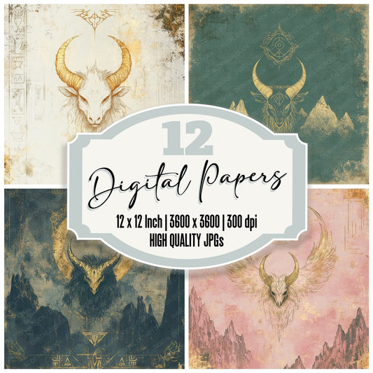 Griffin Gold Sketch Haze Digital Paper Pack (DDD001953)