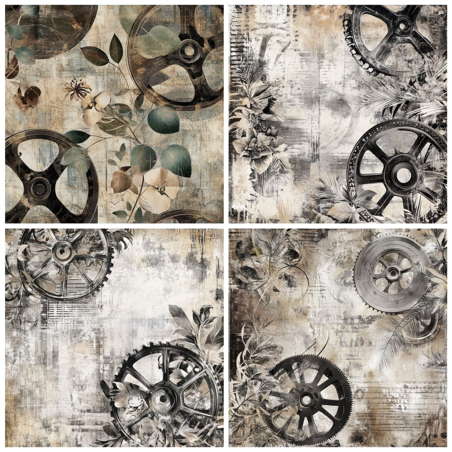Gritty Film Reels Background Digital Paper Pack (DDD001954)