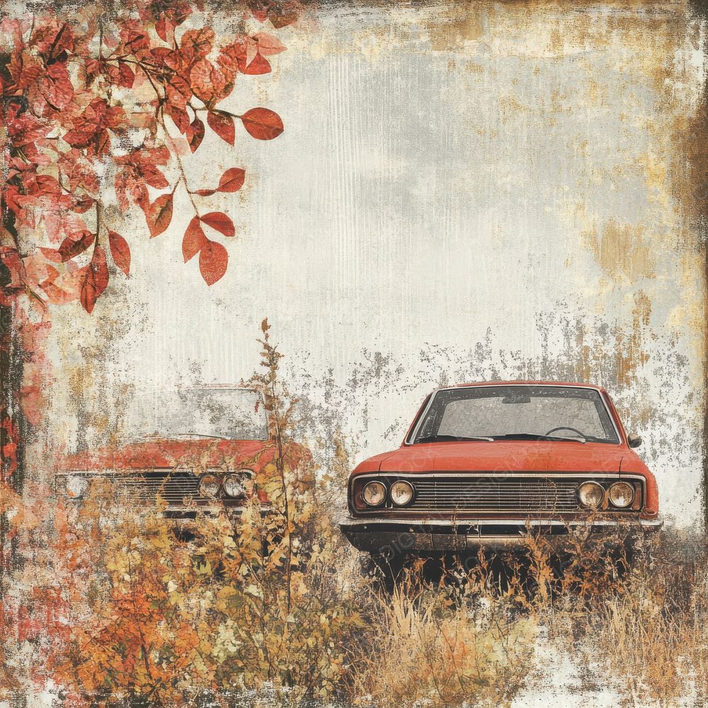 Gritty Retro Car Background Digital Paper Pack (DDD001956)