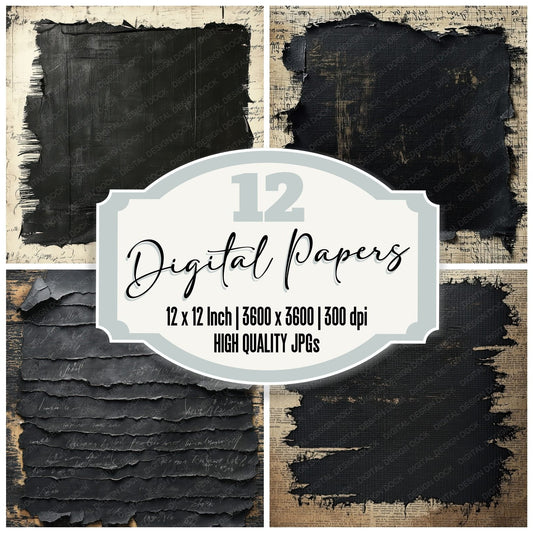 Grunge Edge Scrap Digital Paper Pack (DDD001957)