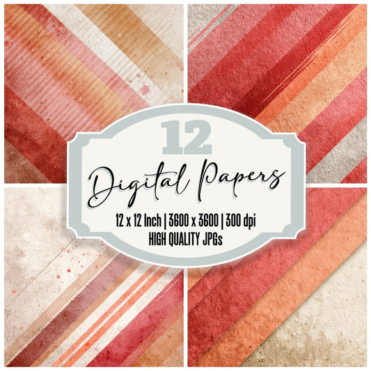 Halftone Red Fold Digital Paper Pack (DDD001968)
