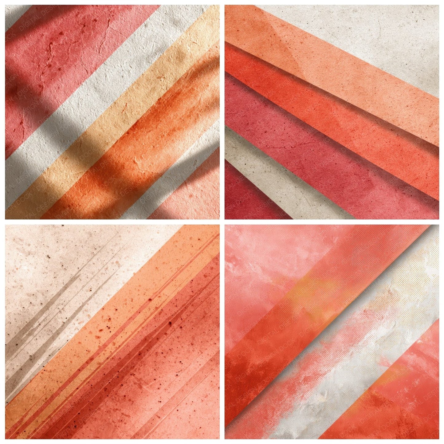 Halftone Red Fold Digital Paper Pack (DDD001968)