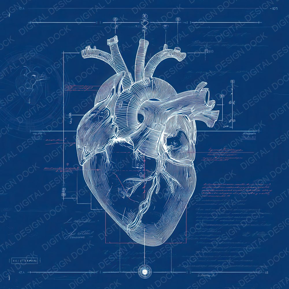 Heart Schematic Overlay Digital Paper Pack (DDD002003)