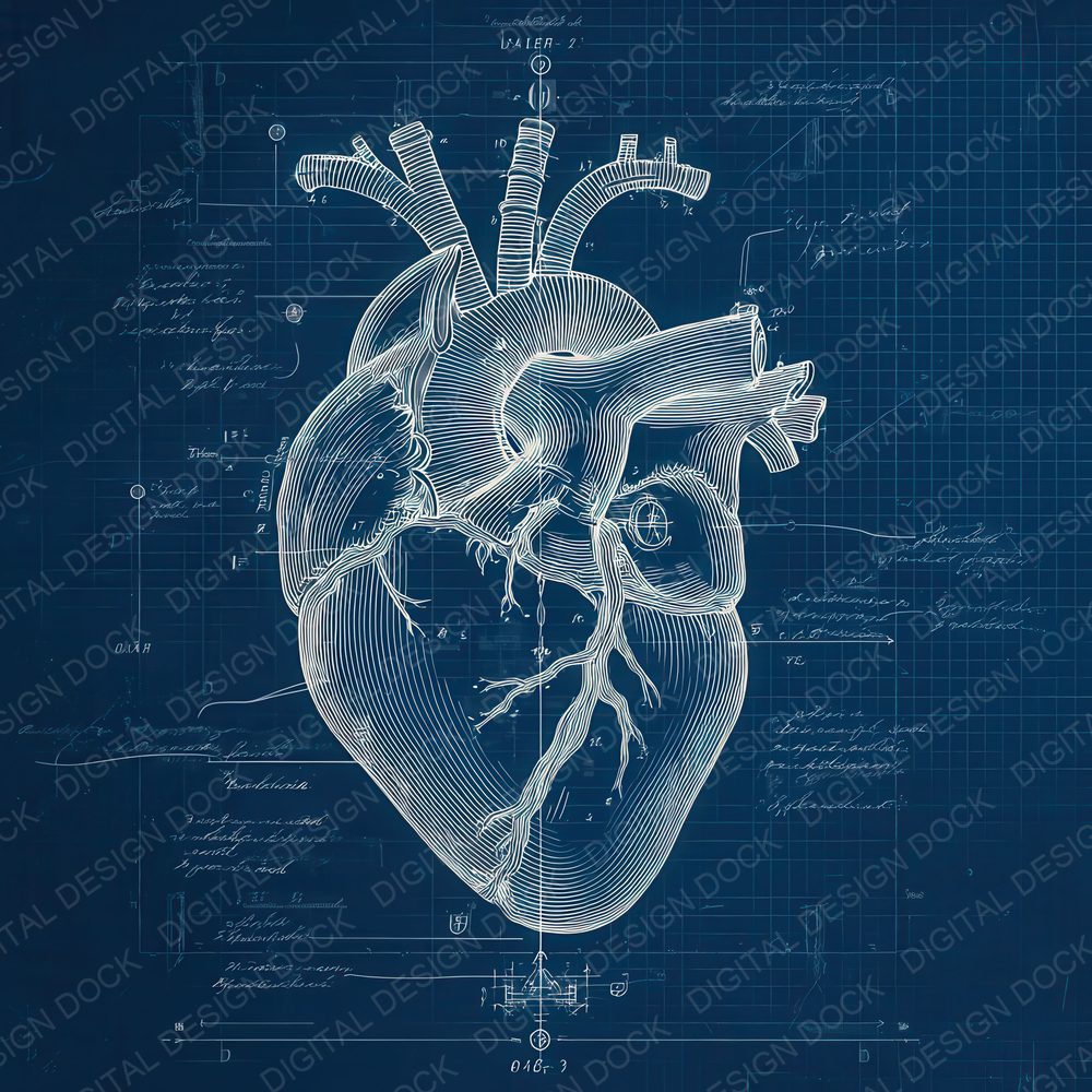 Heart Schematic Overlay Digital Paper Pack (DDD002003)