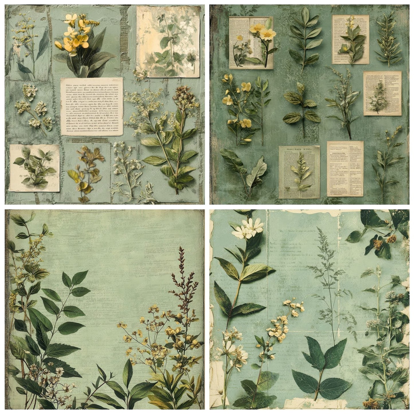 Herbarium Label Frame Digital Paper Pack (DDD002010)