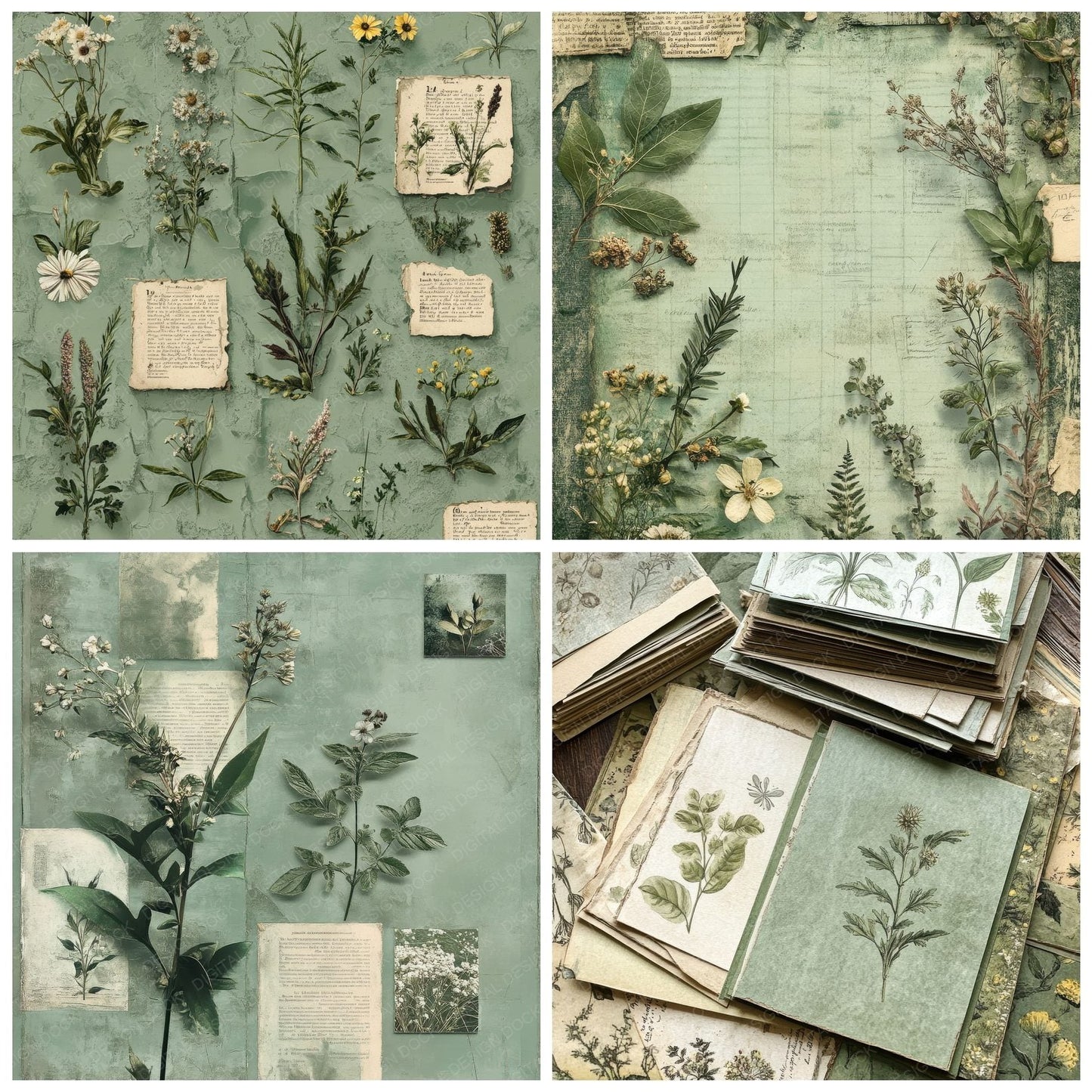 Herbarium Label Frame Digital Paper Pack (DDD002010)