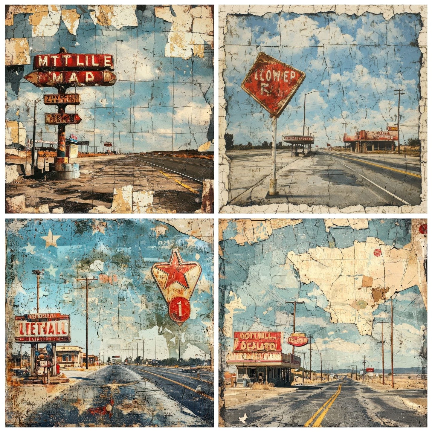 Highway Map Motel Digital Paper Pack (DDD002015)