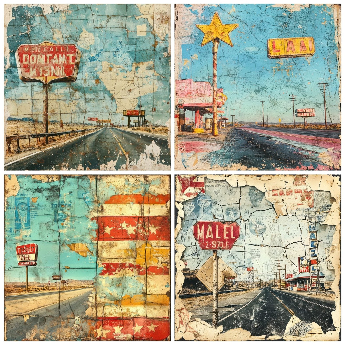 Highway Map Motel Digital Paper Pack (DDD002015)