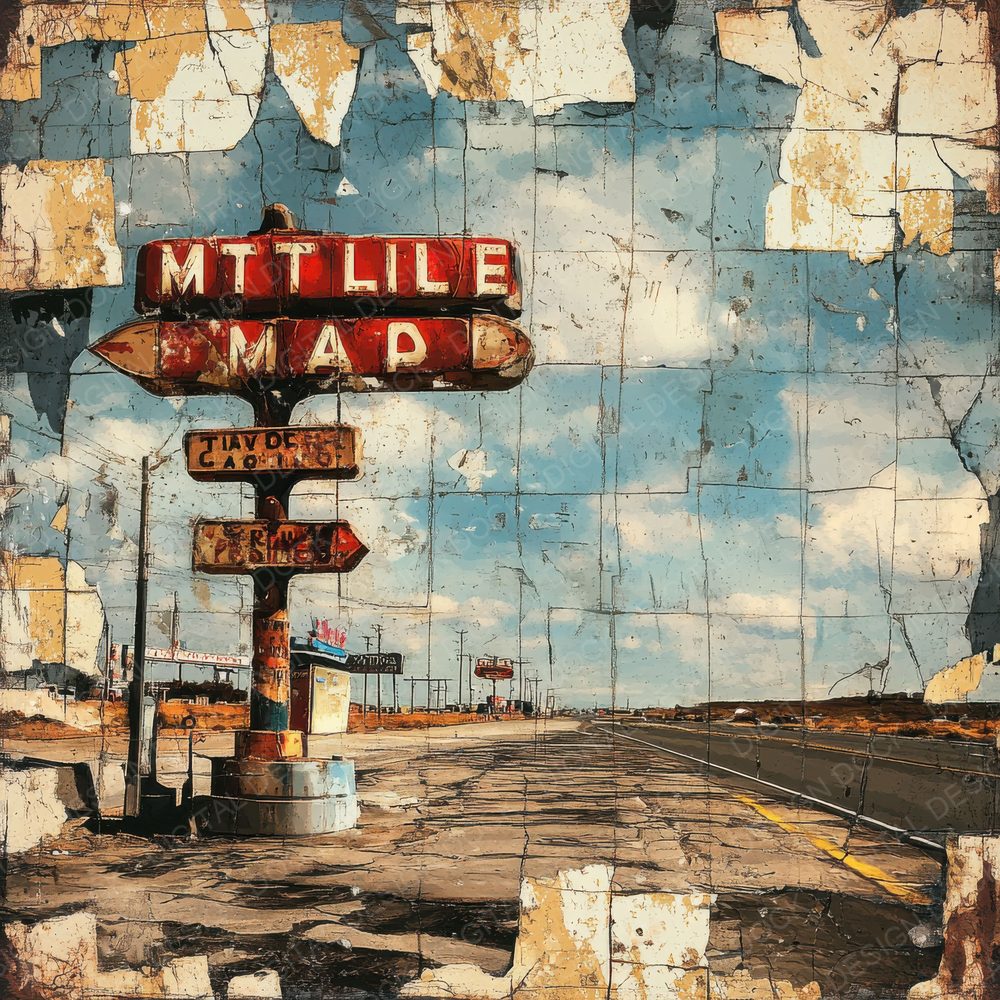 Highway Map Motel Digital Paper Pack (DDD002015)