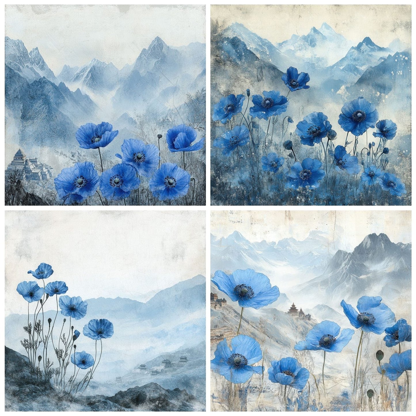 Himalayas Blue Poppy Digital Paper Pack (DDD002017)