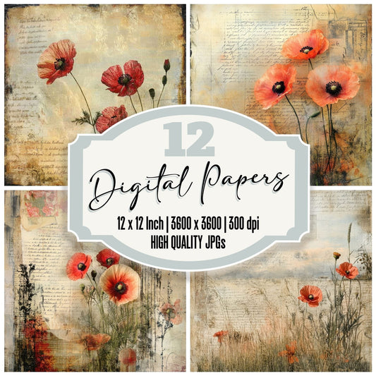 Hiraeth Poppy Letter Digital Paper Pack (DDD002018)