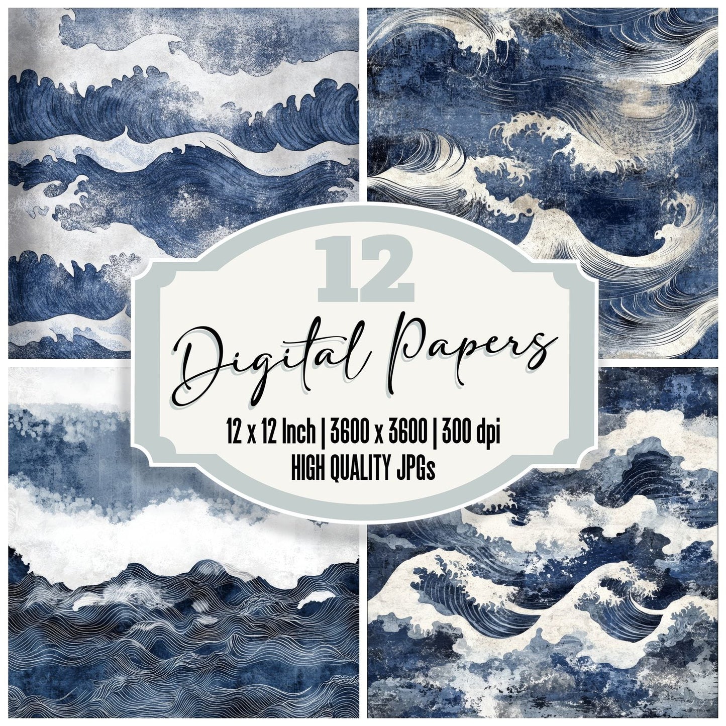 Hokusai Inspired Digital Paper Pack (DDD002021)
