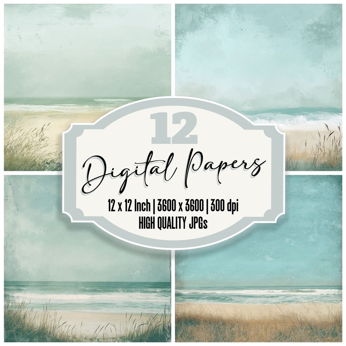 Horizon Seagrass Ocean Digital Paper Pack (DDD002033)