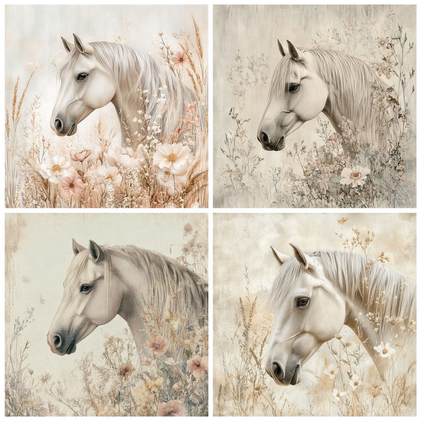 Horse Pampas Fade Digital Paper Pack (DDD002035)