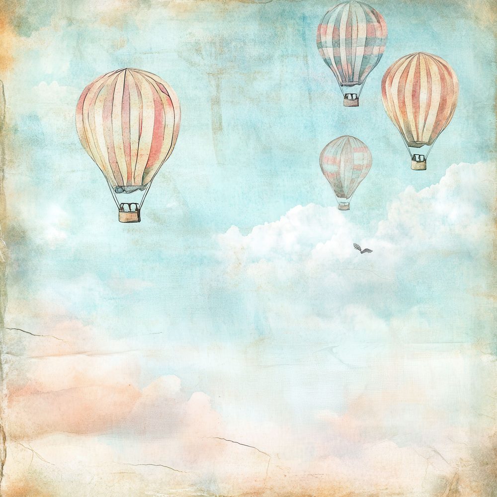 Hot Air Balloons Background Digital Paper Pack (DDD002037)