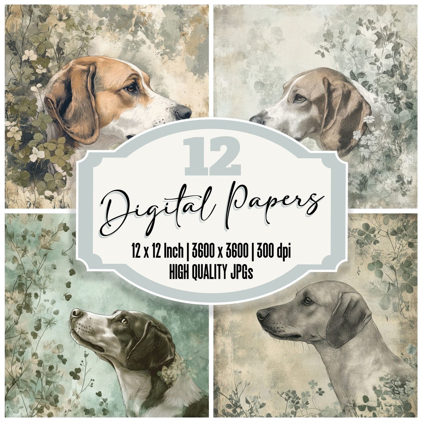 Hound Clover Mist Digital Paper Pack (DDD002038)