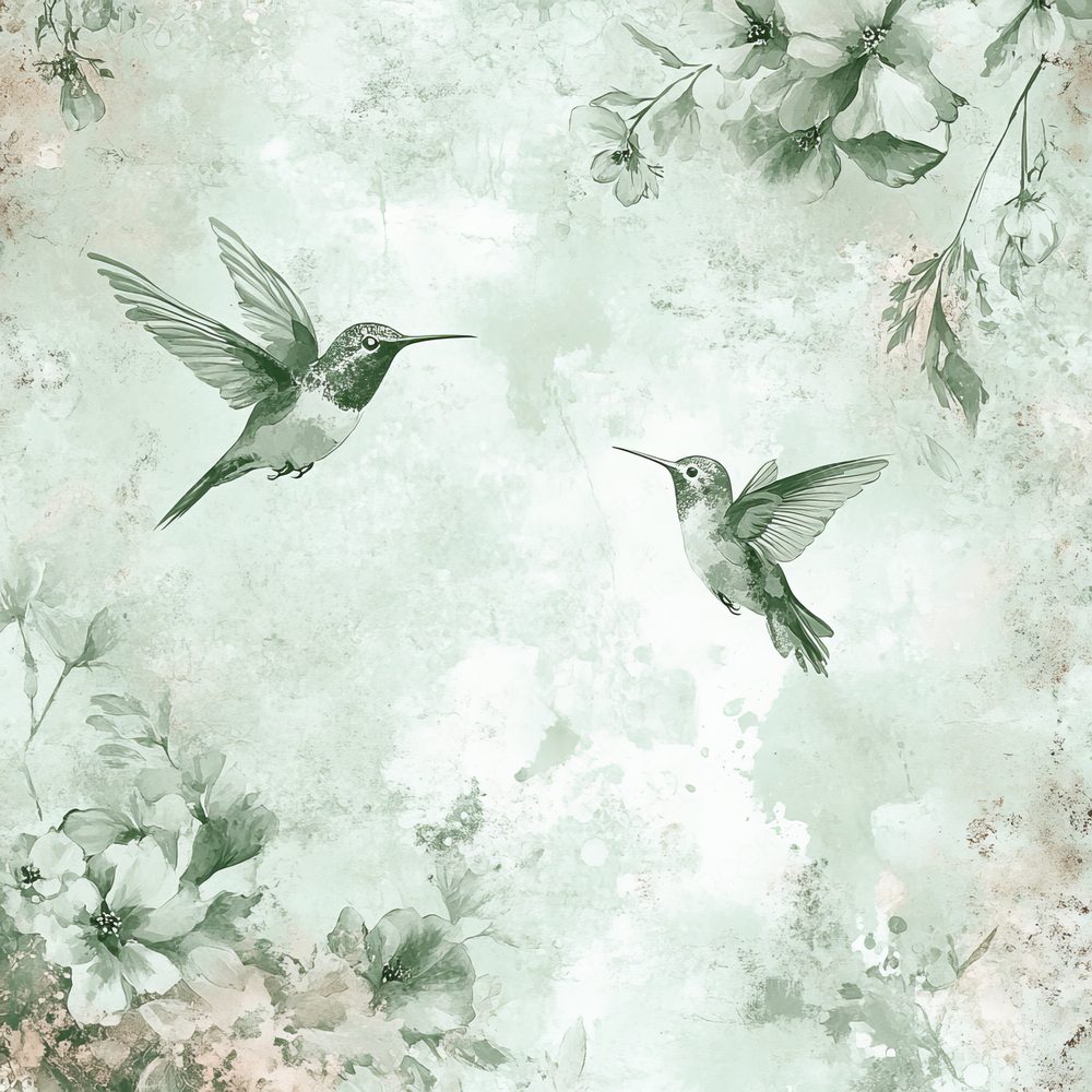 Hummingbird Soft Mint Green Digital Paper Pack (DDD002043)