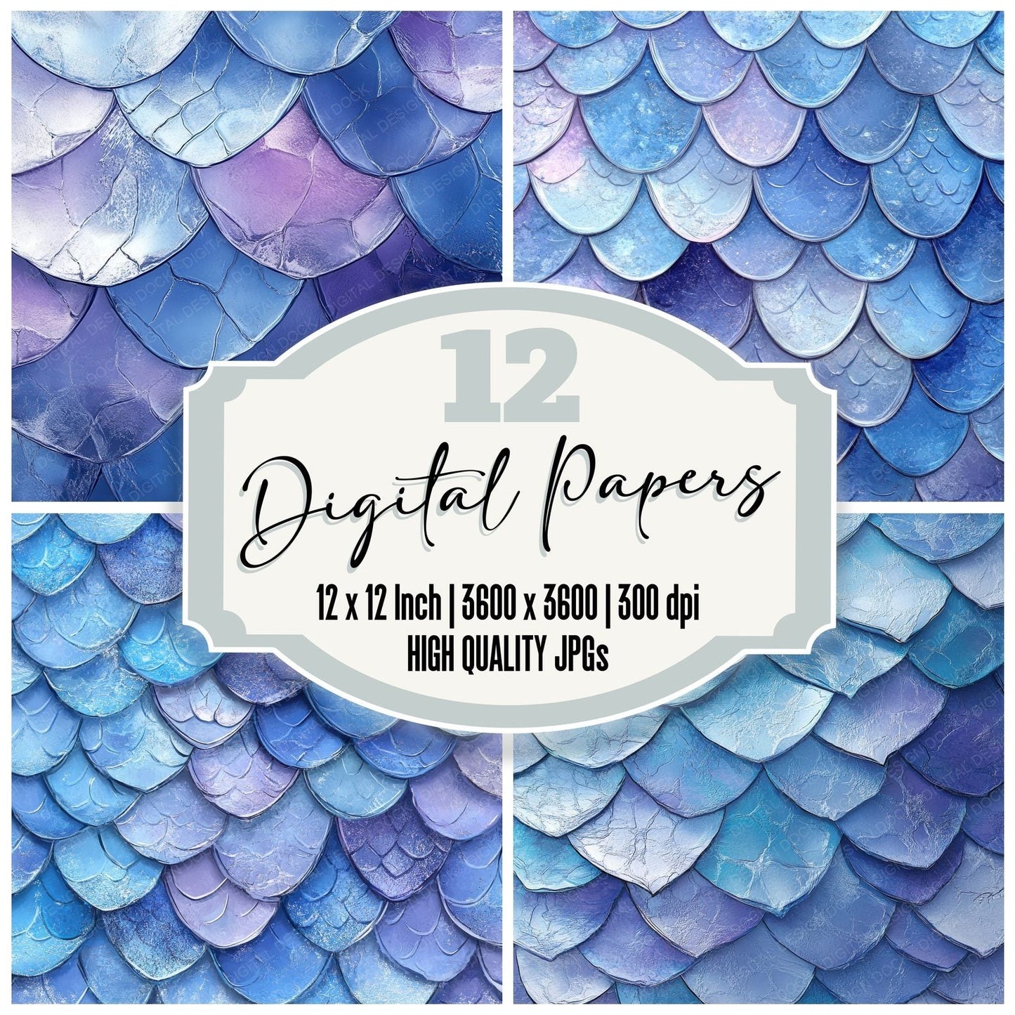 Ice Dragon Crystal Digital Paper Pack (DDD002051)