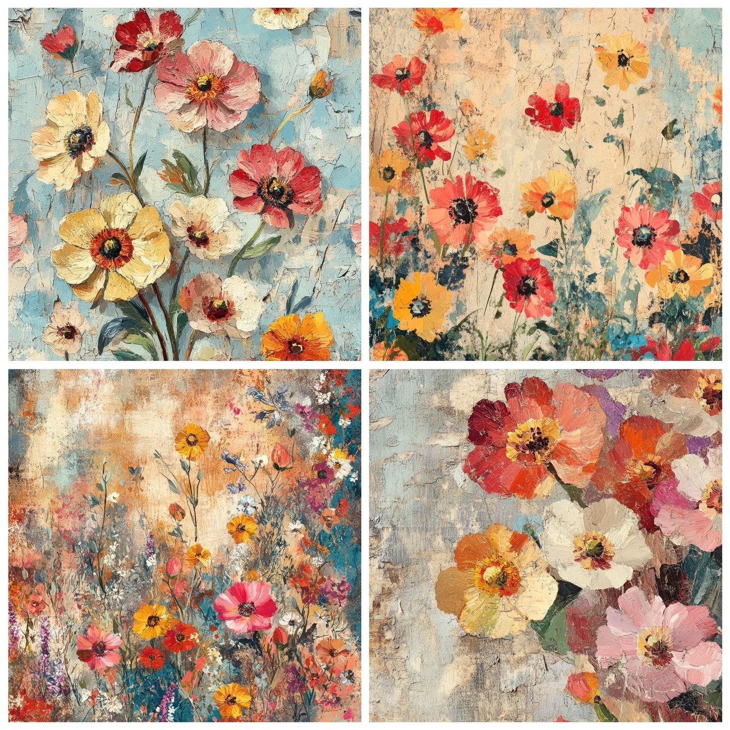 Impasto Floral Whirl Digital Paper Pack (DDD002060)