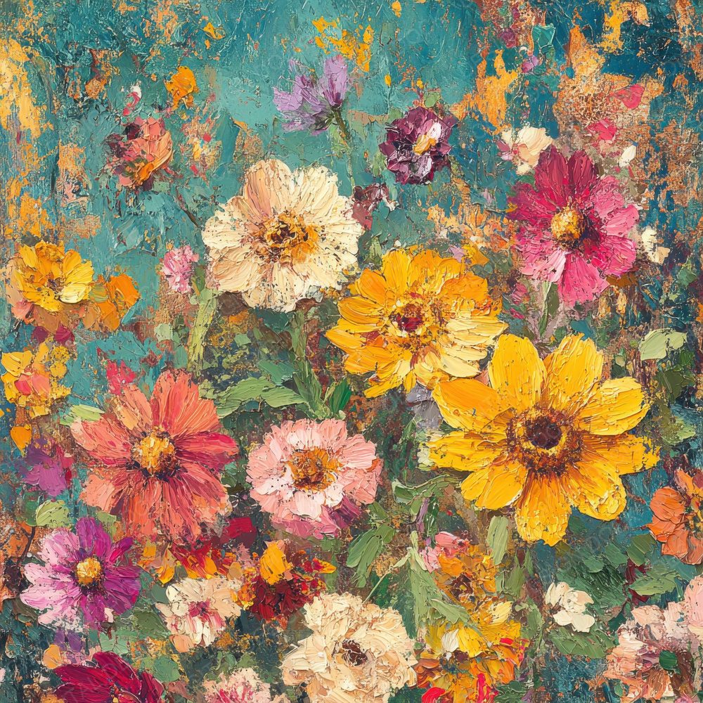 Impasto Floral Whirl Digital Paper Pack (DDD002060)