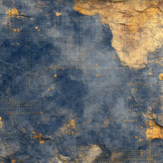 Indigo Diagram Wax Grid Digital Paper Pack (DDD002069)
