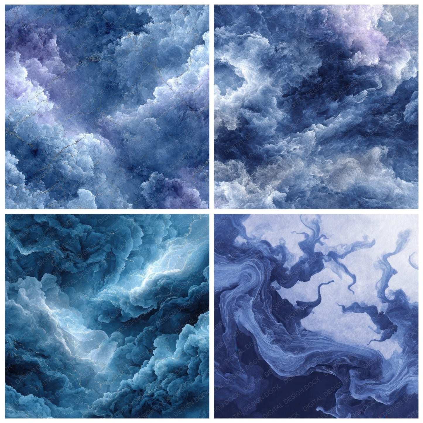Indigo Ink Water Bloom Digital Paper Pack (DDD002072)